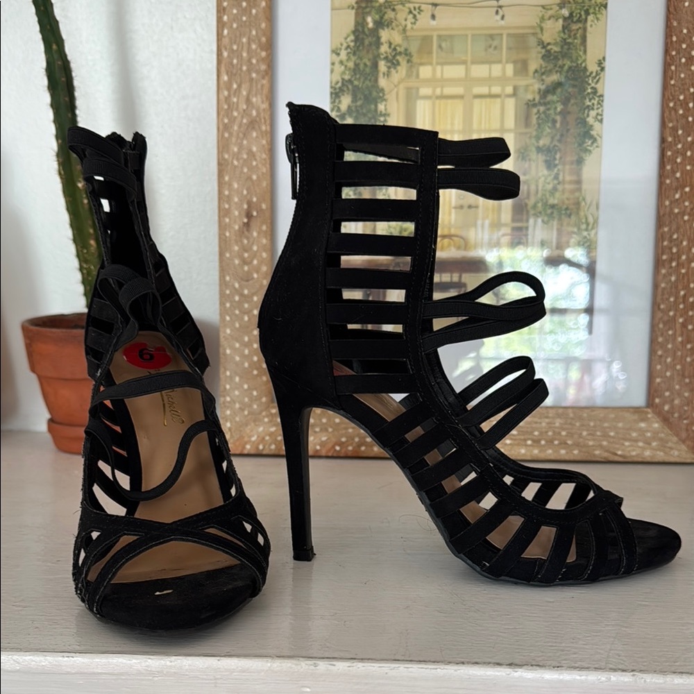 Elegant Black Strappy Heels
